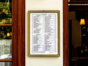 Outside menu